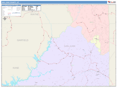 San Juan County, UT Digital Map Color Cast Style